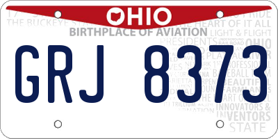 OH license plate GRJ8373