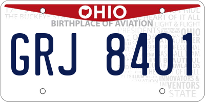 OH license plate GRJ8401