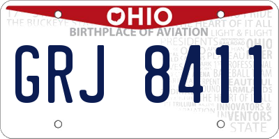 OH license plate GRJ8411