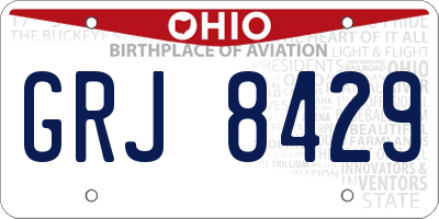 OH license plate GRJ8429