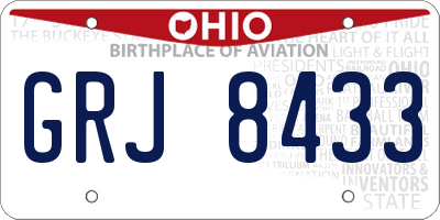OH license plate GRJ8433