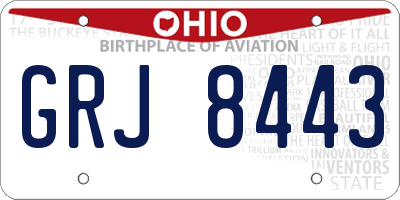 OH license plate GRJ8443