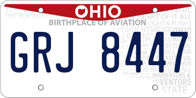 OH license plate GRJ8447