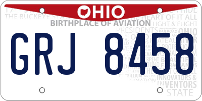 OH license plate GRJ8458