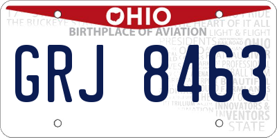 OH license plate GRJ8463