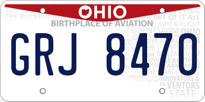 OH license plate GRJ8470