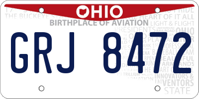 OH license plate GRJ8472