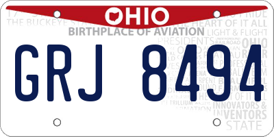 OH license plate GRJ8494