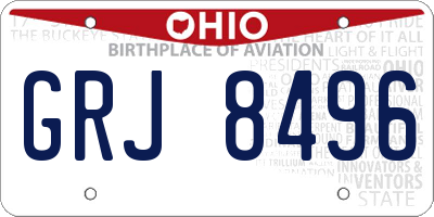 OH license plate GRJ8496