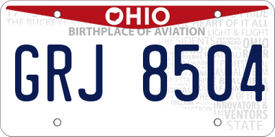 OH license plate GRJ8504