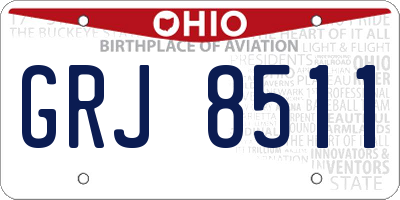 OH license plate GRJ8511