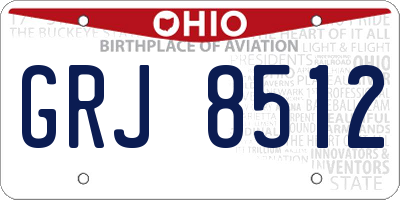 OH license plate GRJ8512