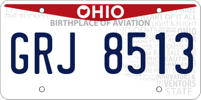 OH license plate GRJ8513