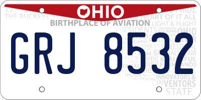 OH license plate GRJ8532