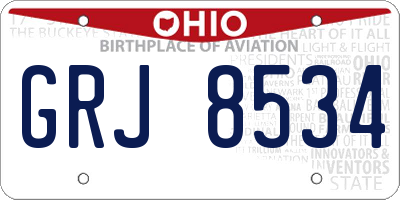 OH license plate GRJ8534