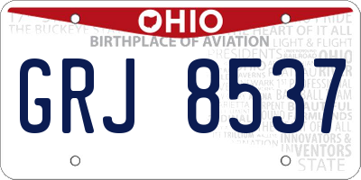 OH license plate GRJ8537