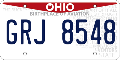 OH license plate GRJ8548