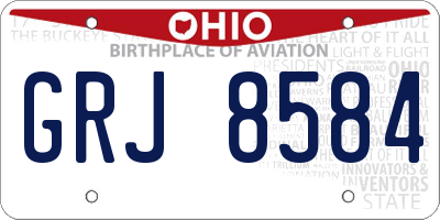 OH license plate GRJ8584