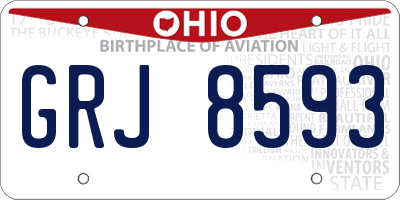 OH license plate GRJ8593