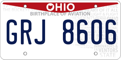 OH license plate GRJ8606