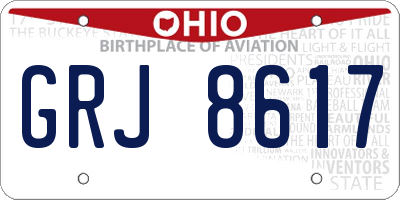 OH license plate GRJ8617