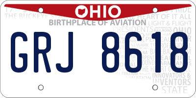OH license plate GRJ8618
