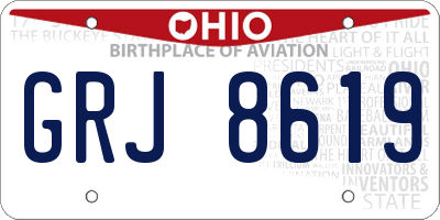 OH license plate GRJ8619