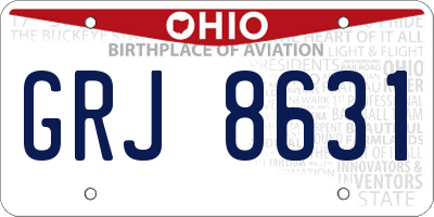 OH license plate GRJ8631