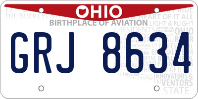 OH license plate GRJ8634