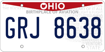 OH license plate GRJ8638