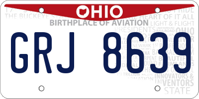 OH license plate GRJ8639