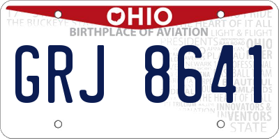 OH license plate GRJ8641