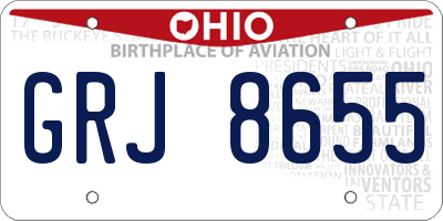 OH license plate GRJ8655