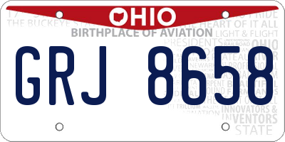 OH license plate GRJ8658