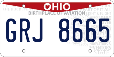 OH license plate GRJ8665
