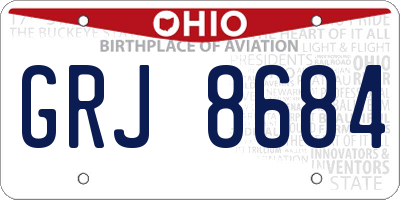 OH license plate GRJ8684