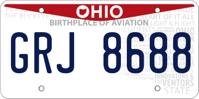 OH license plate GRJ8688