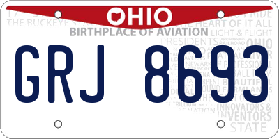 OH license plate GRJ8693