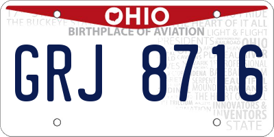 OH license plate GRJ8716