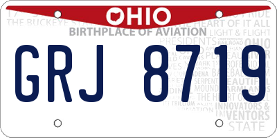 OH license plate GRJ8719