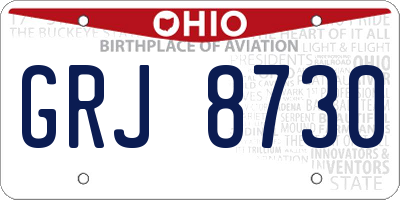 OH license plate GRJ8730
