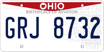 OH license plate GRJ8732
