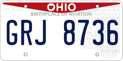 OH license plate GRJ8736