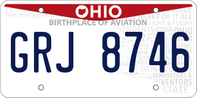 OH license plate GRJ8746
