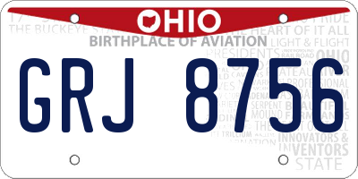 OH license plate GRJ8756