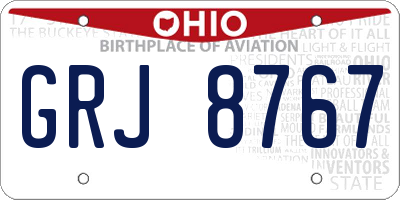 OH license plate GRJ8767