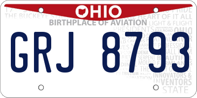 OH license plate GRJ8793