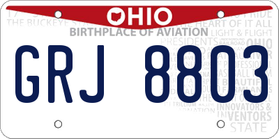 OH license plate GRJ8803
