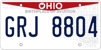 OH license plate GRJ8804