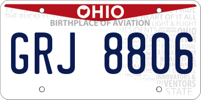OH license plate GRJ8806